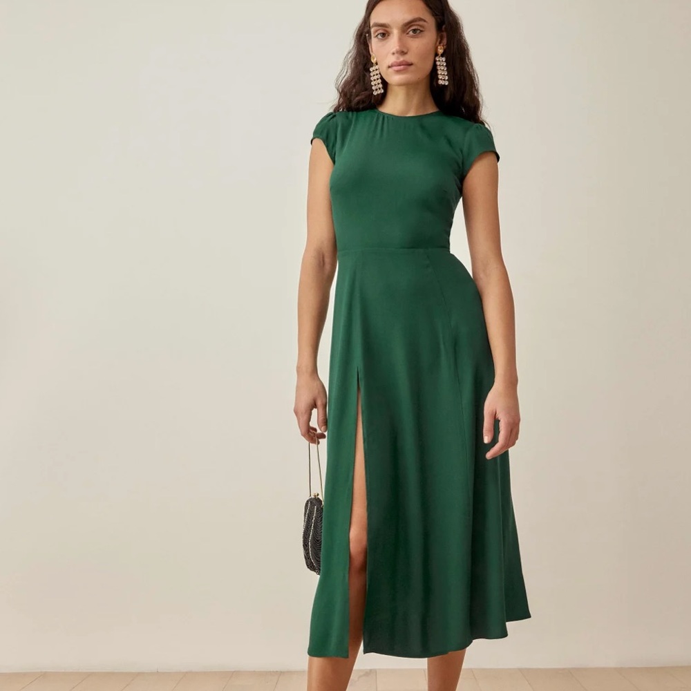 Reformation Gavin emerald dress 0